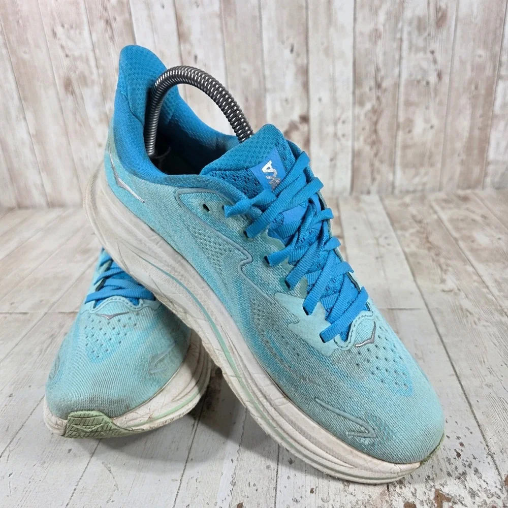 Hoka Clifton 10 Womens 8 Blue Running Shoes Sneakers 1162031 SKYW